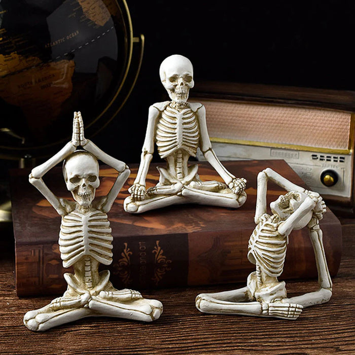 Esqueleto Zen · Figura de yoga decorativa